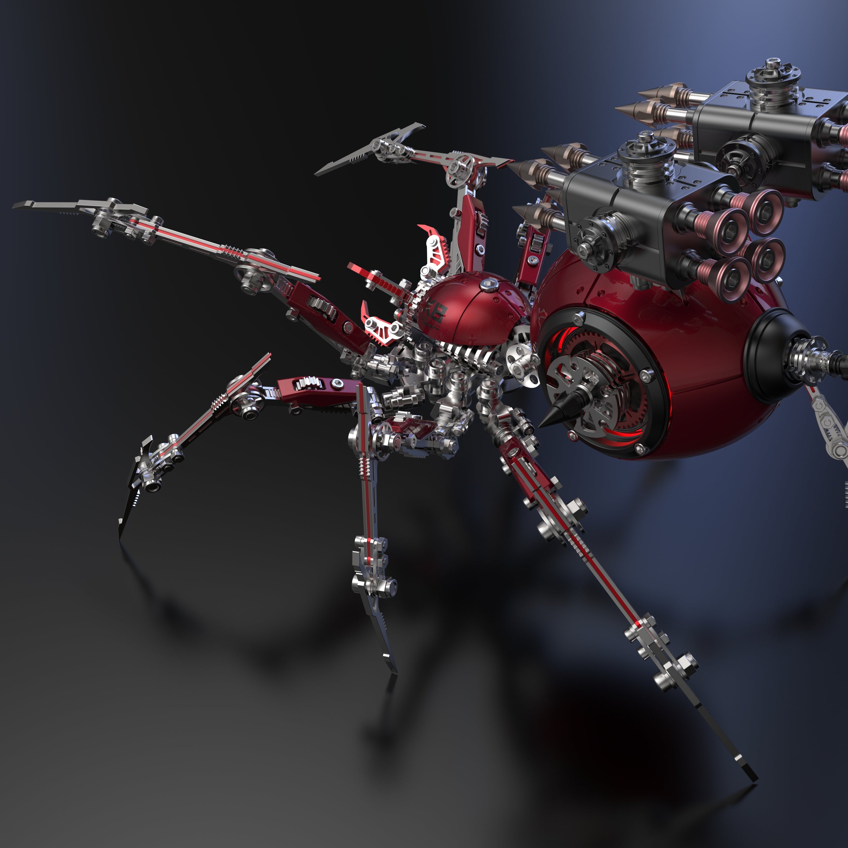 Detaljebillede af 3d War Spider Overlord - All Metal Red