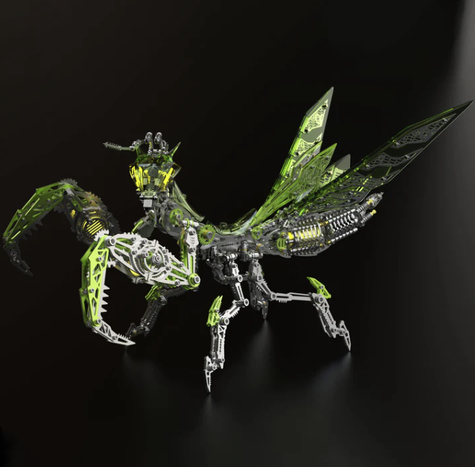 Billede af 3D Giant Praying Mantis Green/Silver