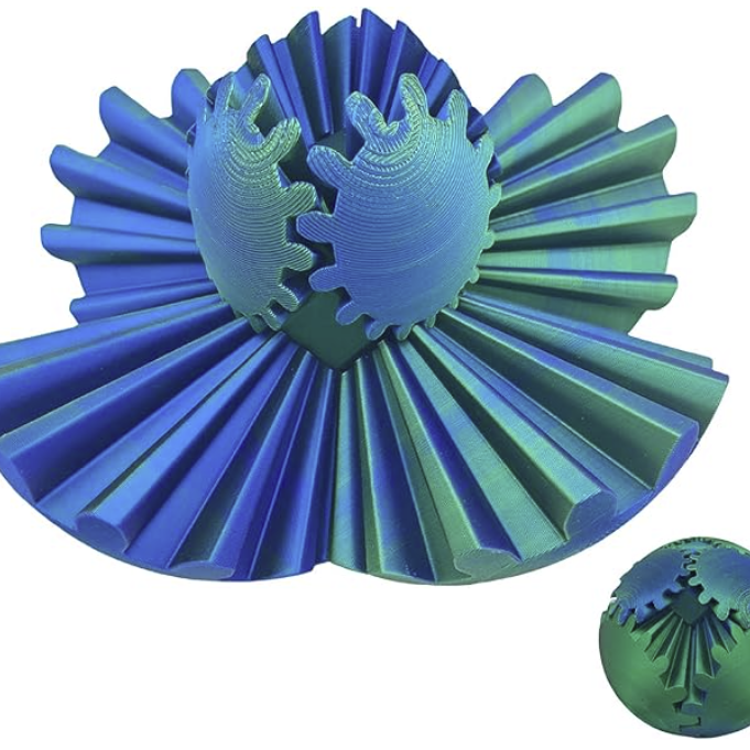 Anti Stress Infinity Gear Ball Green/Blue - Stor 10 CM fra Puzzles & More