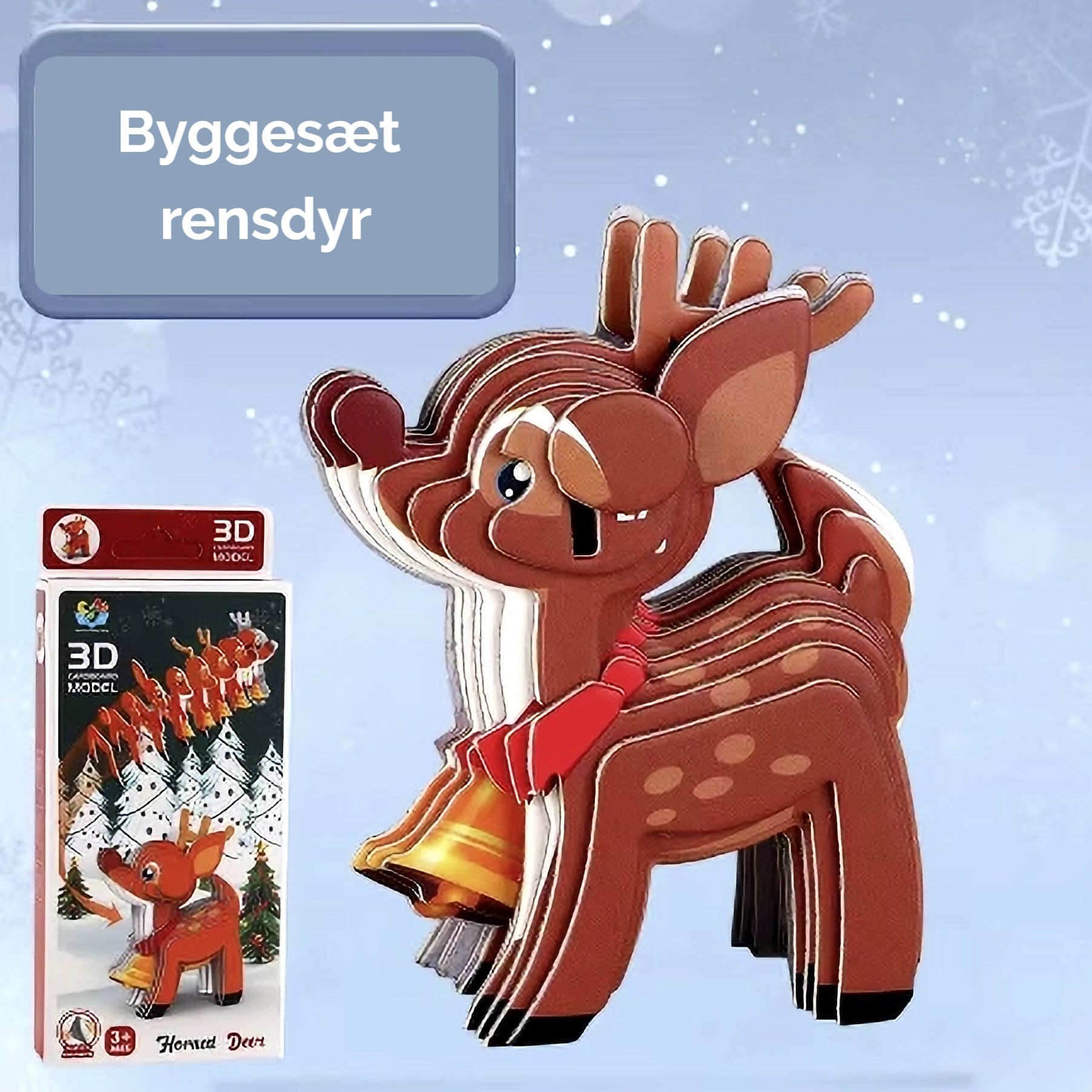 Billede af 3D Paper Puzzle Rensdyr - Byggesæt