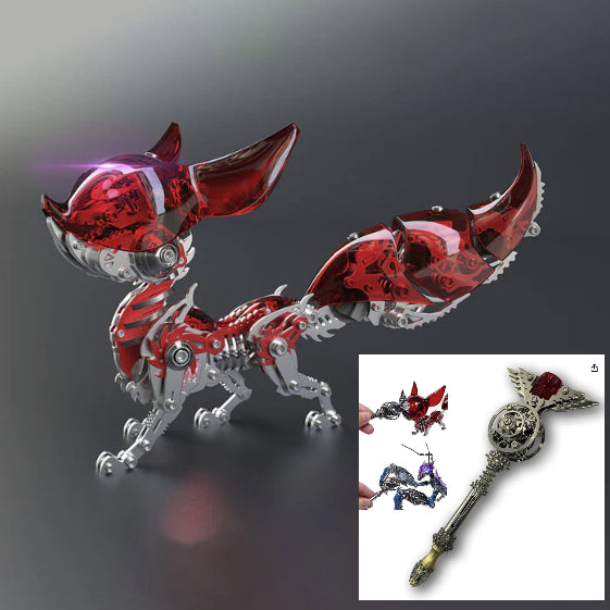Billede af 3D Fox Metal Puzzle + 3D Wand Metal Puzzle