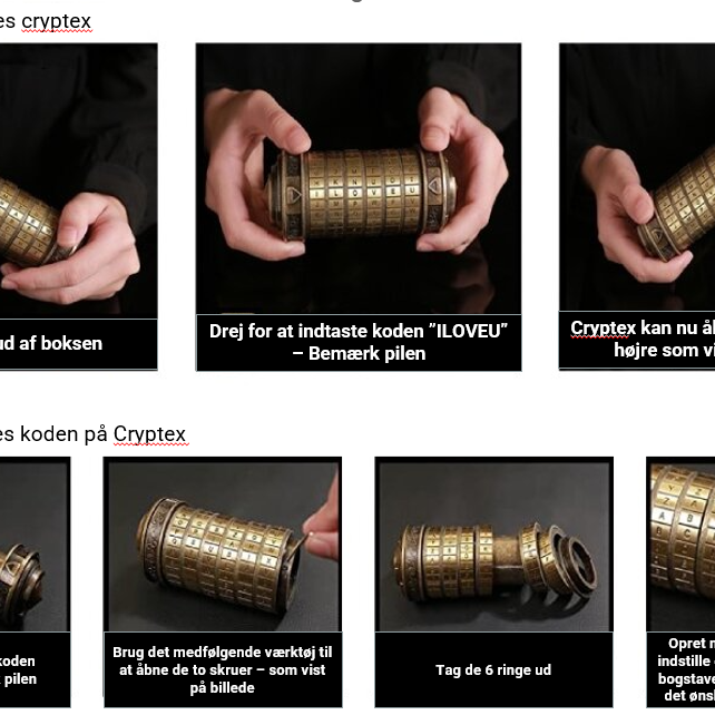 Billede af Da Vinci Cryptex Puzzle Box - Guld
