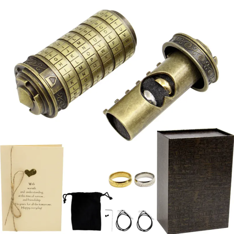 Billede af Da Vinci Cryptex Puzzle Box - Rustik/Hvid