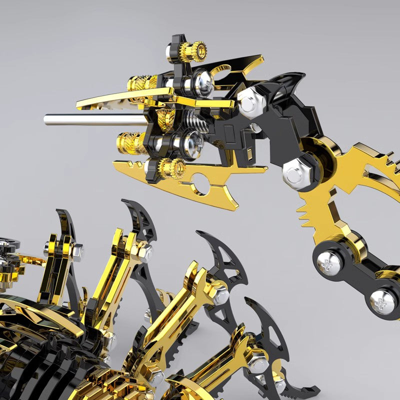 3D metal skorpion sort guld farve 