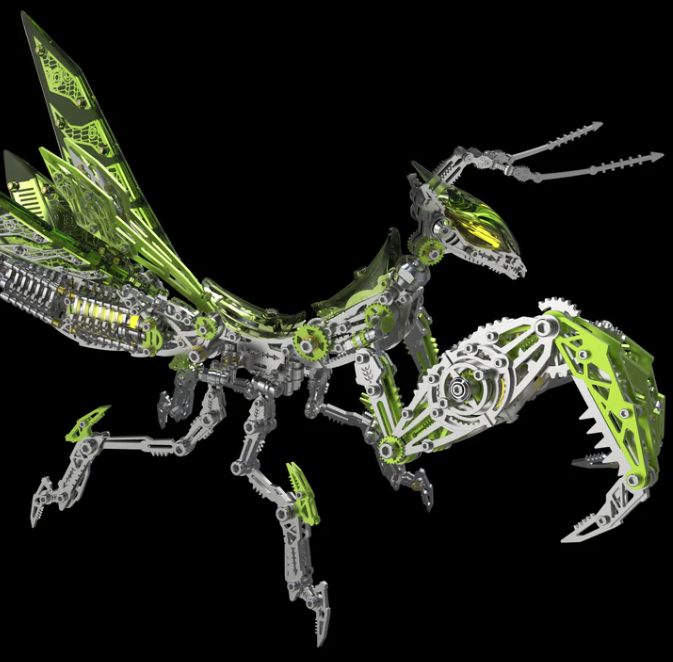 Billede af 3D Giant Praying Mantis Green/Silver