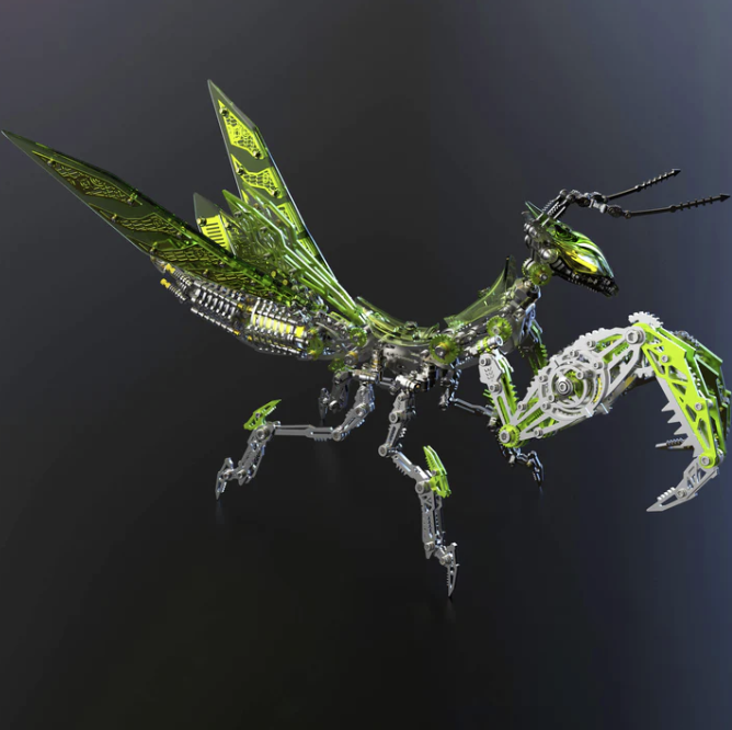 Billede af 3D Giant Praying Mantis Green/Silver