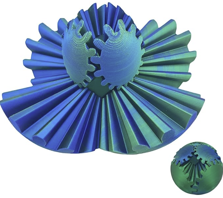 Billede af Anti Stress Infinity Gear Ball Green/Blue - Stor 10 CM