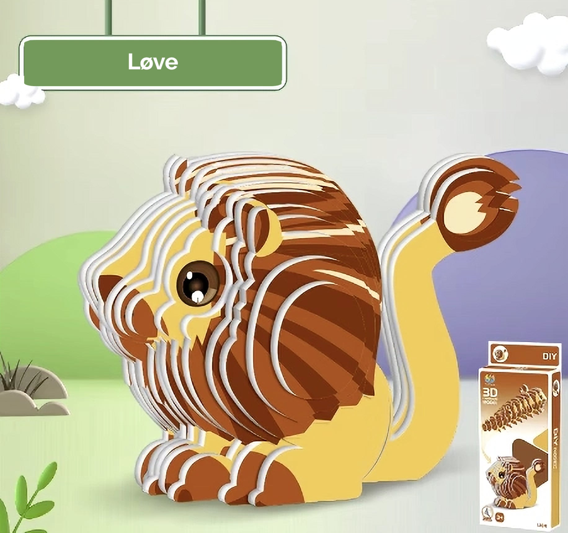 Billede af 3D Paper Puzzle Løve - Byggesæt