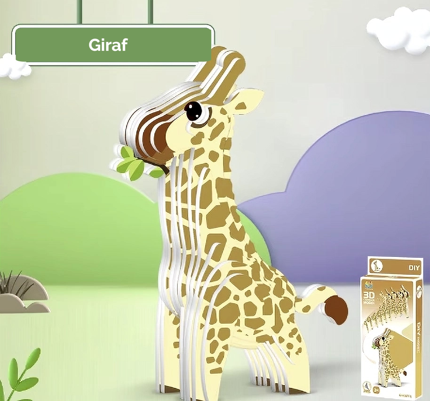 Billede af 3D Paper Puzzle Giraf - Byggesæt