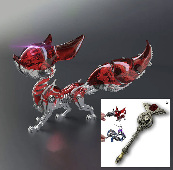 Billede af 3D Fox Metal Puzzle + 3D Wand Metal Puzzle