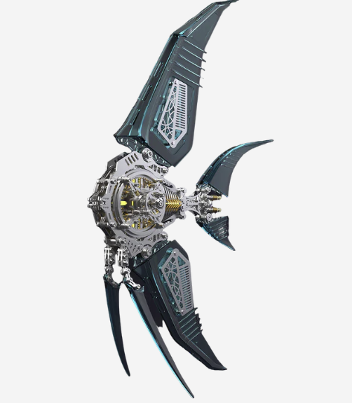 Billede af 3D Angel Fish Blue Metal Puzzle