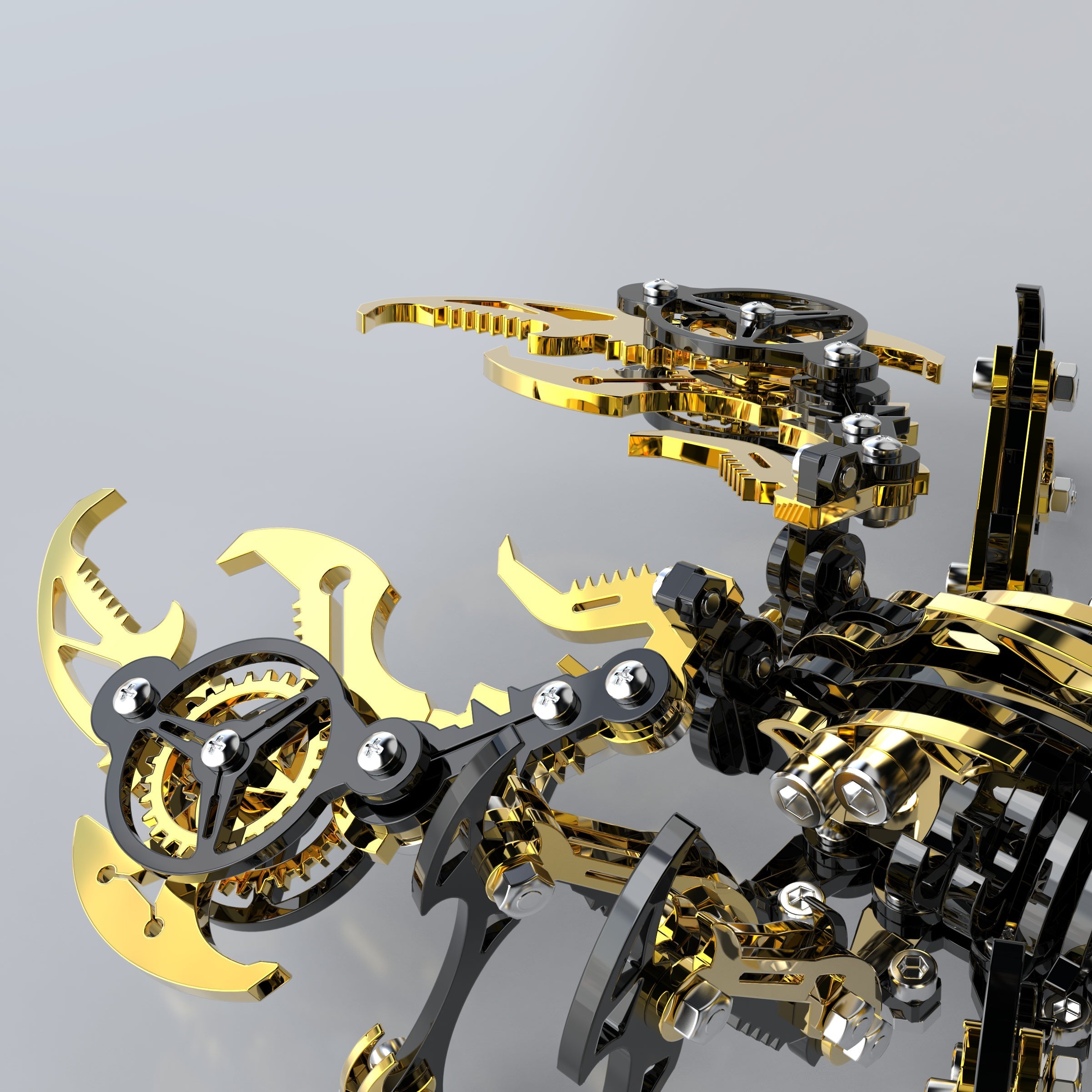 3D metal skorpion sort guld farve 