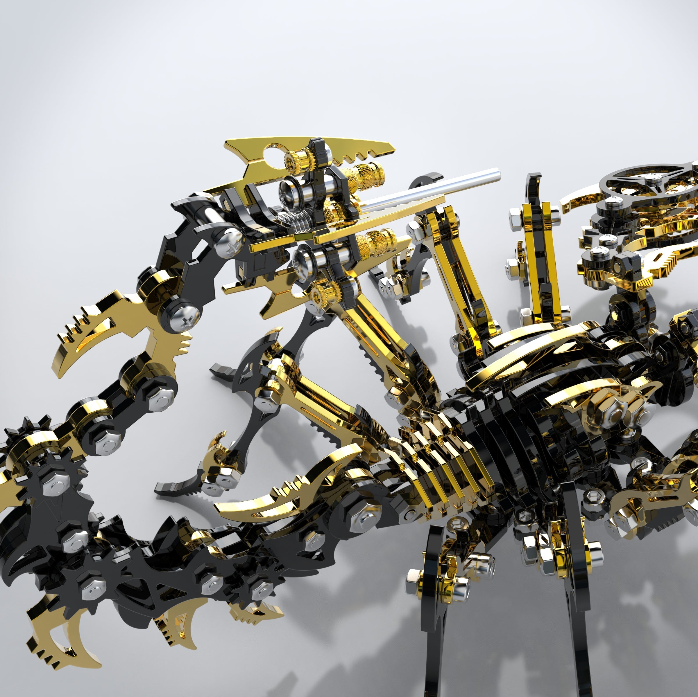 3D metal skorpion sort guld farve 