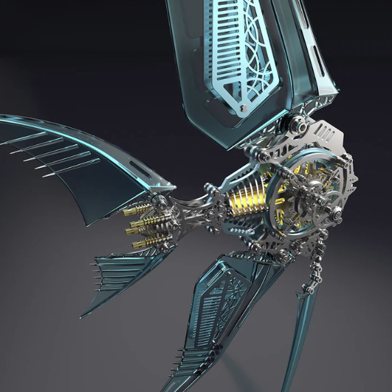 Billede af 3D Angel Fish Blue Metal Puzzle
