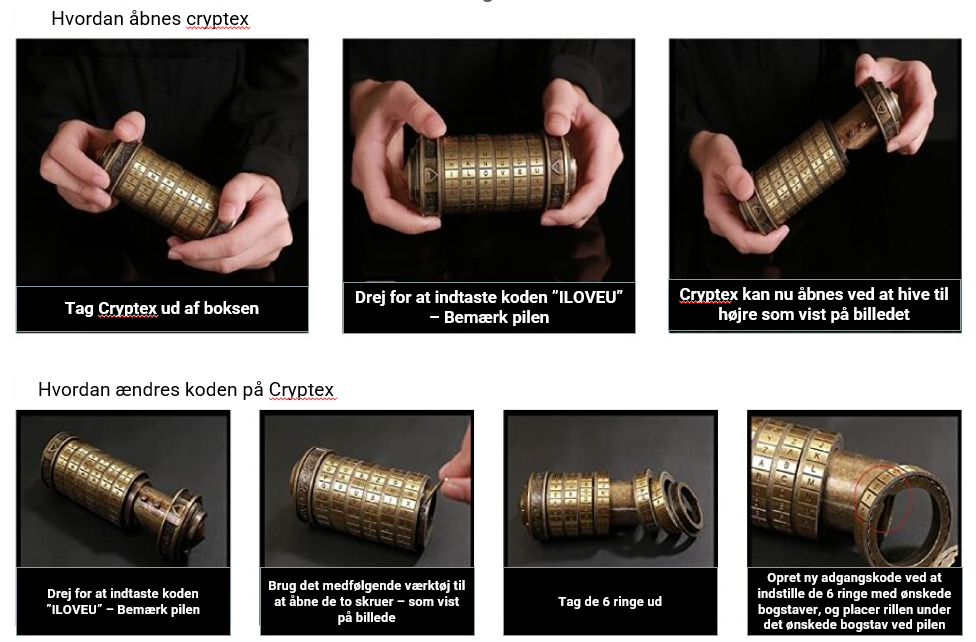 Billede af Da Vinci Cryptex Puzzle Box - Guld