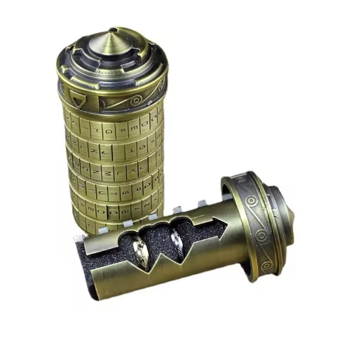 Billede af Da Vinci Cryptex Puzzle Box - Rustik/Guld