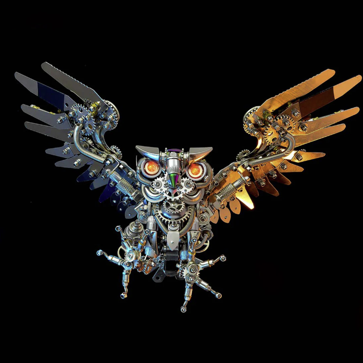 Billede af 3D Steampunk Owl Metal Puzzle