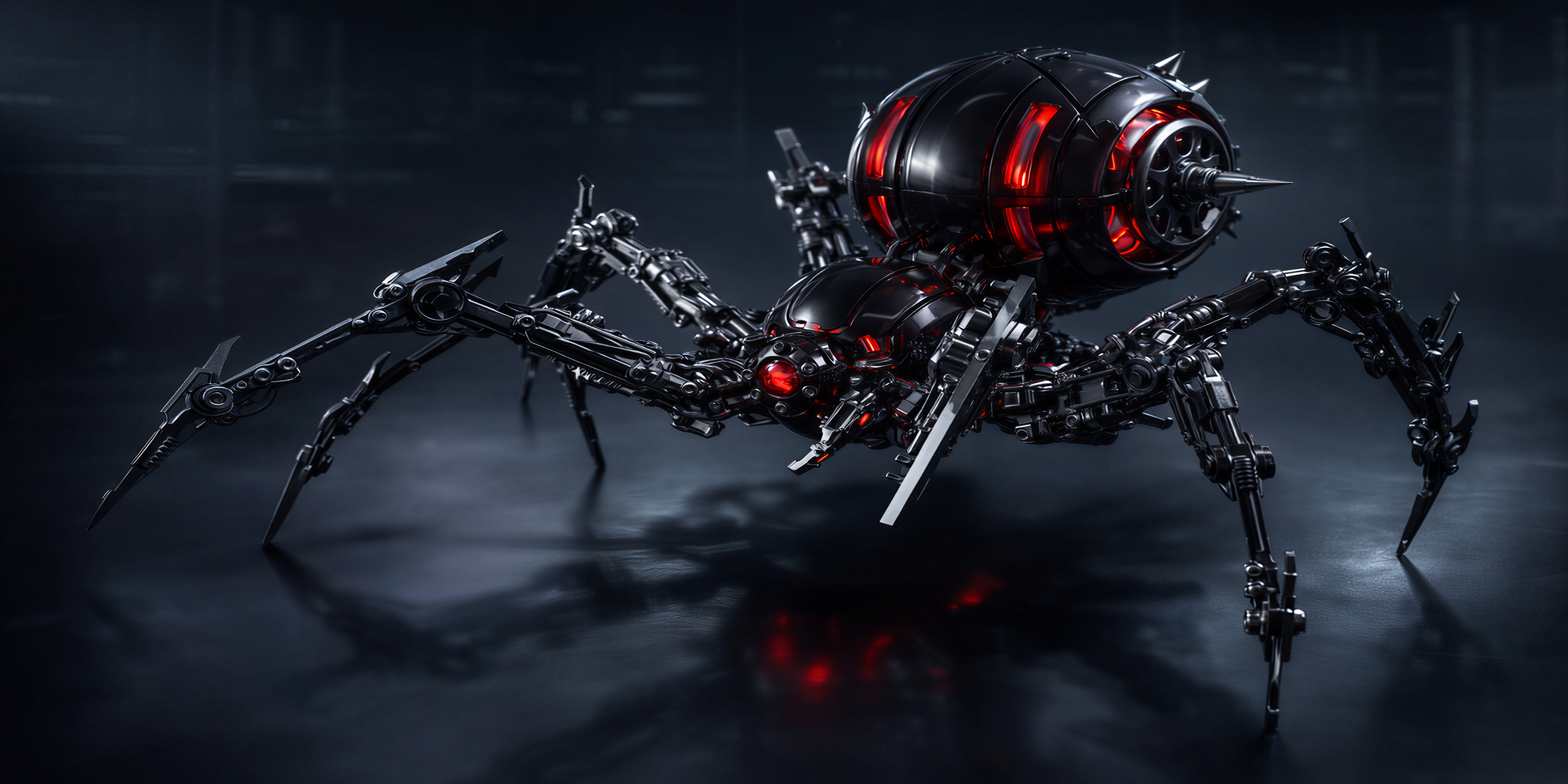 3D Metal Puzzle edderkop – War Spider Overlord i sort og rød