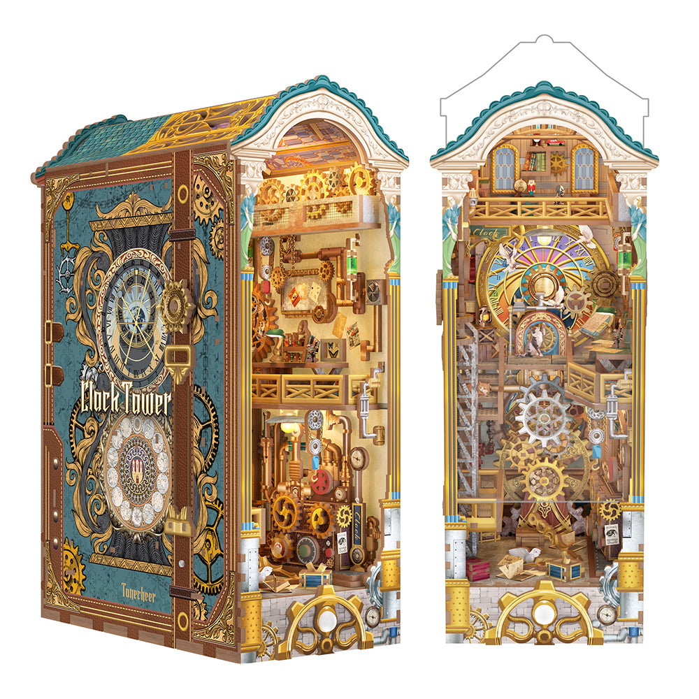 Tonecheer Clock Tower – Mekanisk DIY Book Nook